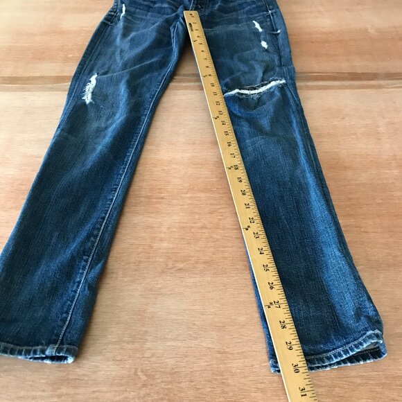 7 For All Mankind Josefina Skinny Jeans Women 25 Blue Low Rise Distressed 17226 - Picture 8 of 15